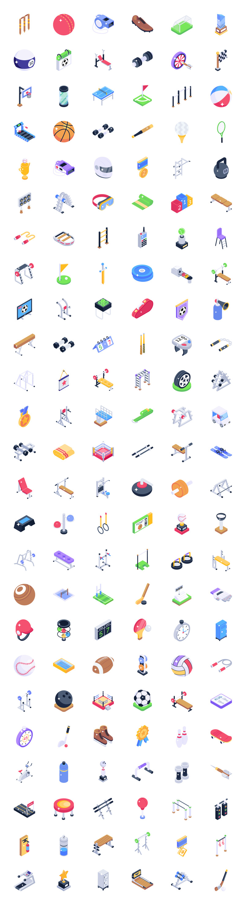 200+ sportovních izometrických ikon - Features Image 1
