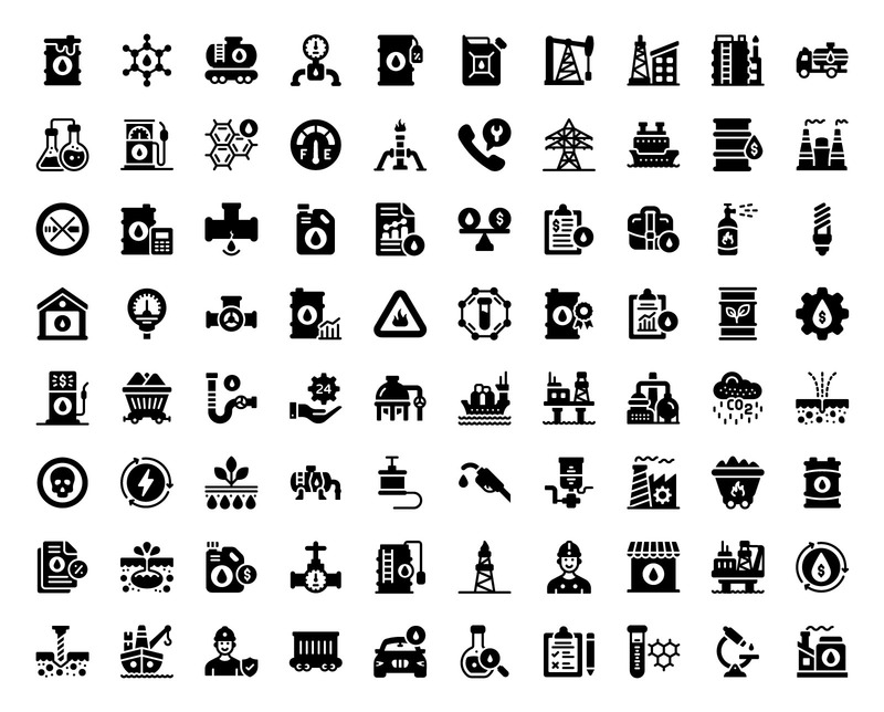 Linjära ikoner för oljeindustrin - Features Image 2