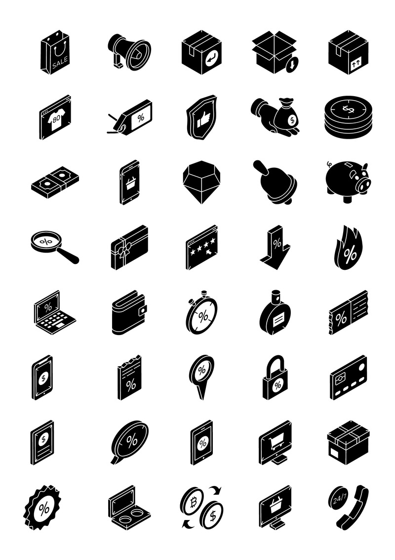 40 Black Friday vector Icons - Features Image 2