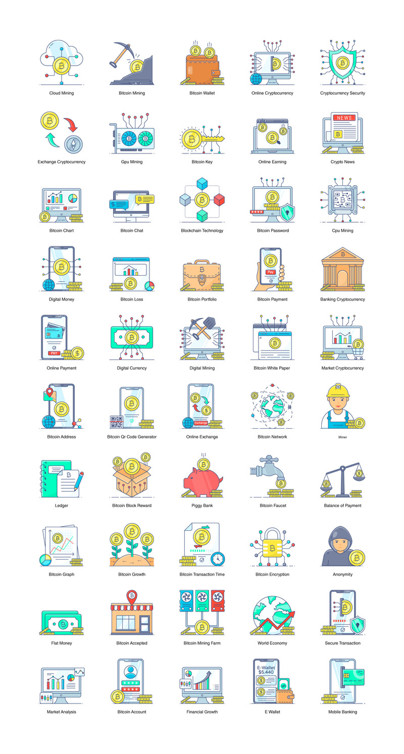 Cryptocurrency and Blockchain Icons - Features Image 1