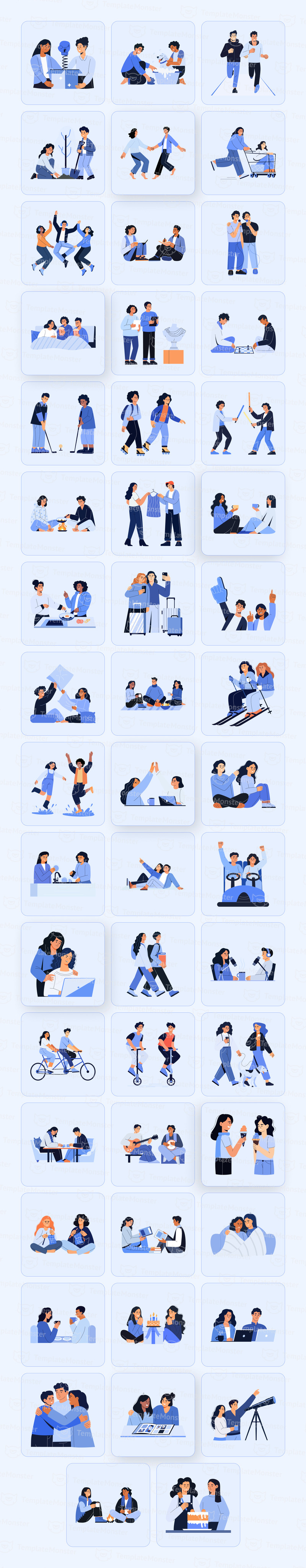 Conjunto de arte de ilustração de amigos - Features Image 1