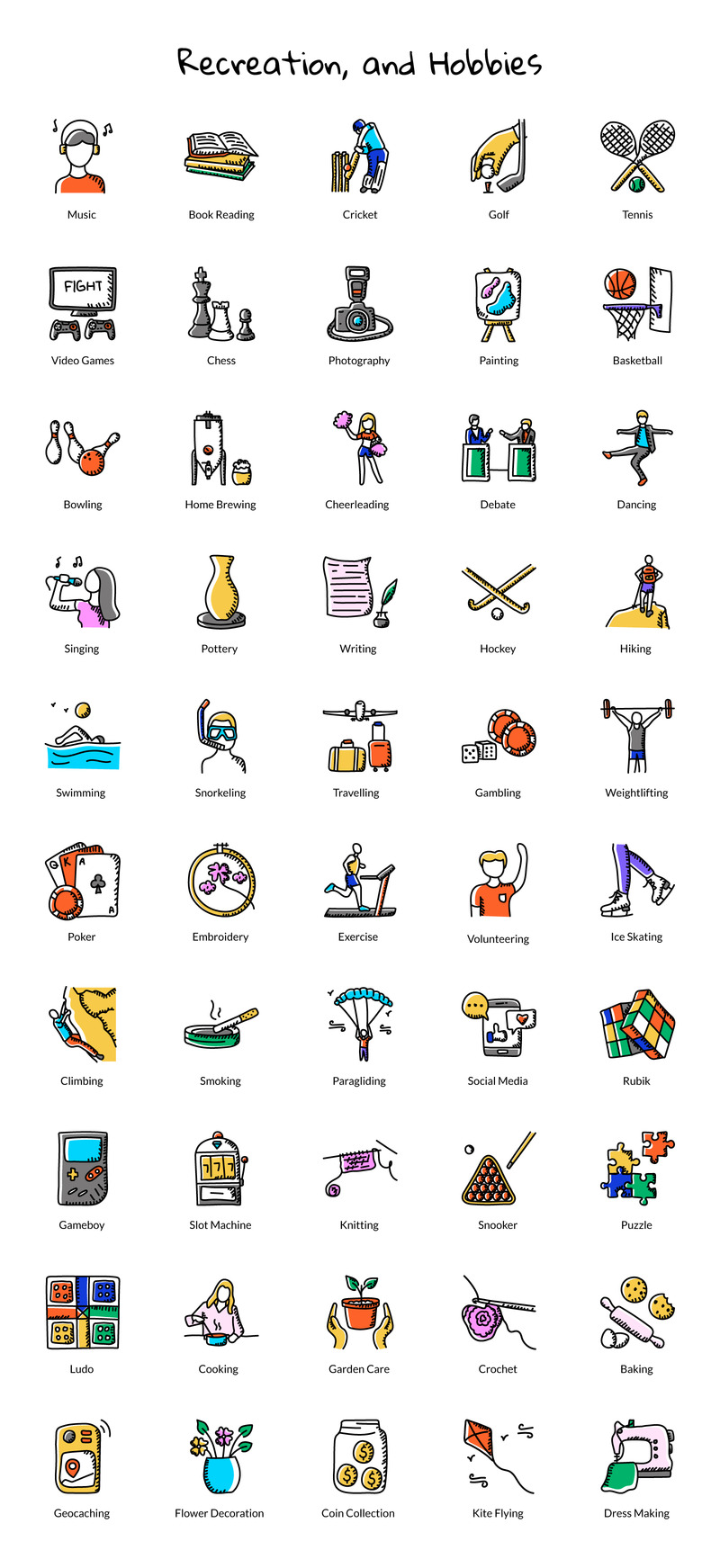 500+ шаблонов Doodle Vectors Iconset - Features Image 6
