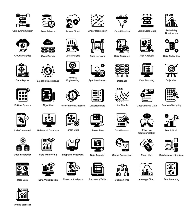 Data Science Solid Icons Pack - Features Image 1