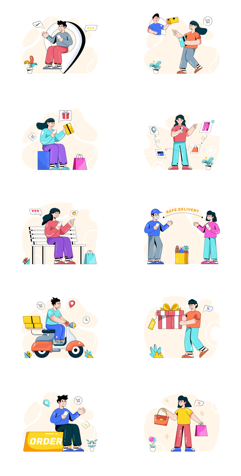 30 Online shopping vektorillustrationer - Features Image 3
