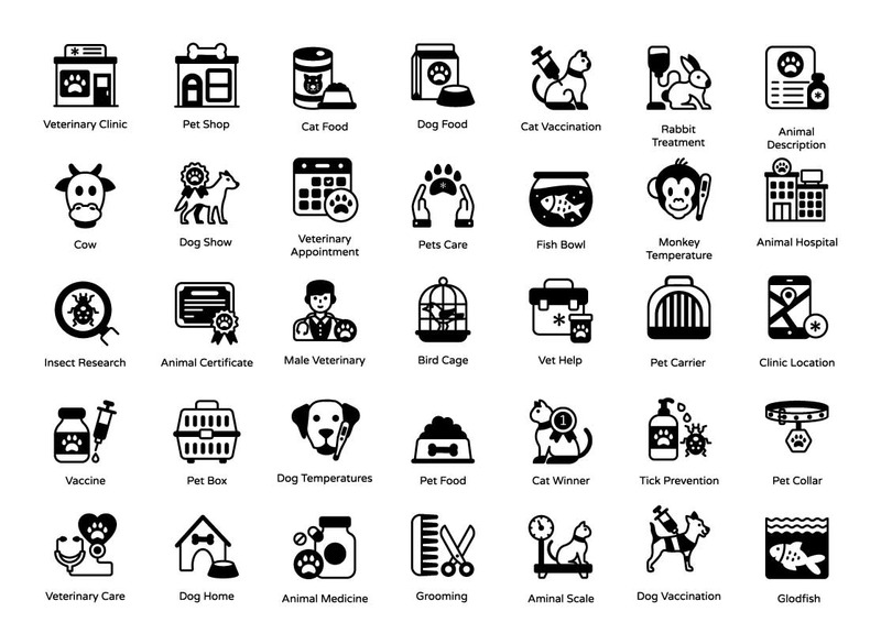 Veterinary Services Glyph Icons - Features Image 1