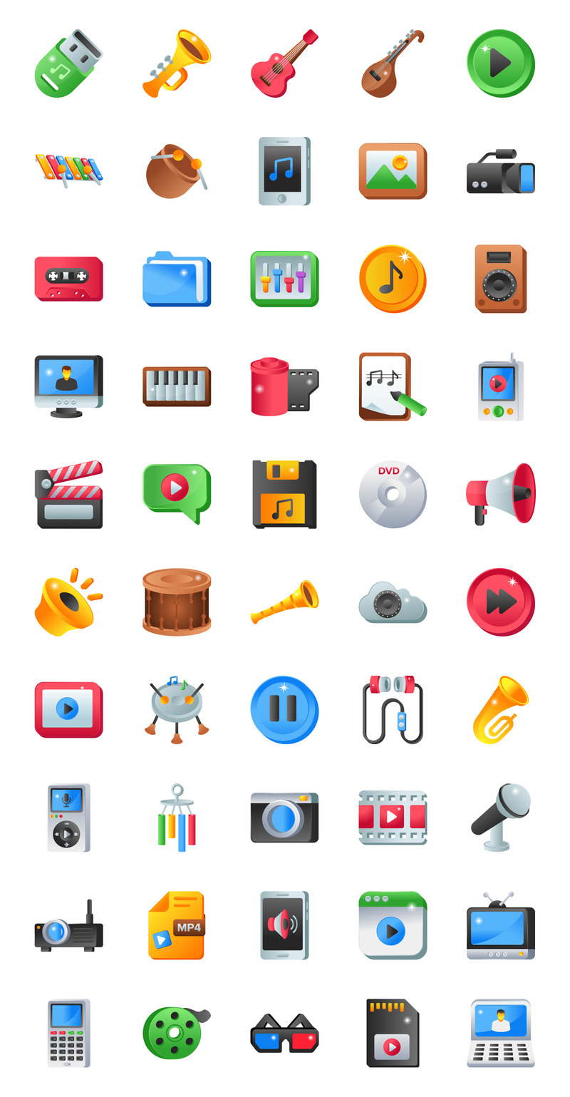 50 iconos de música y multimedia - Características Imagen 1
