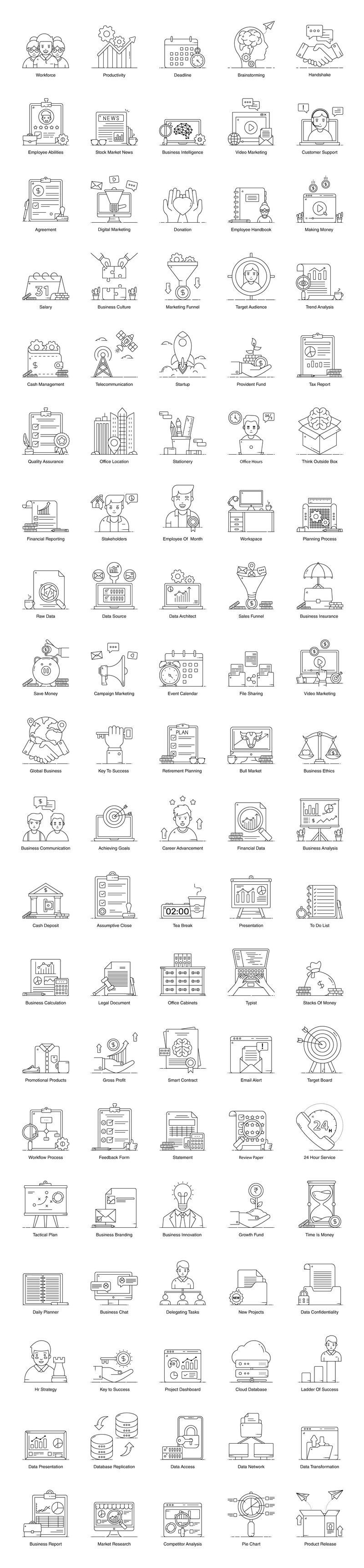 Плоские иконки для бизнеса и управления - Features Image 2