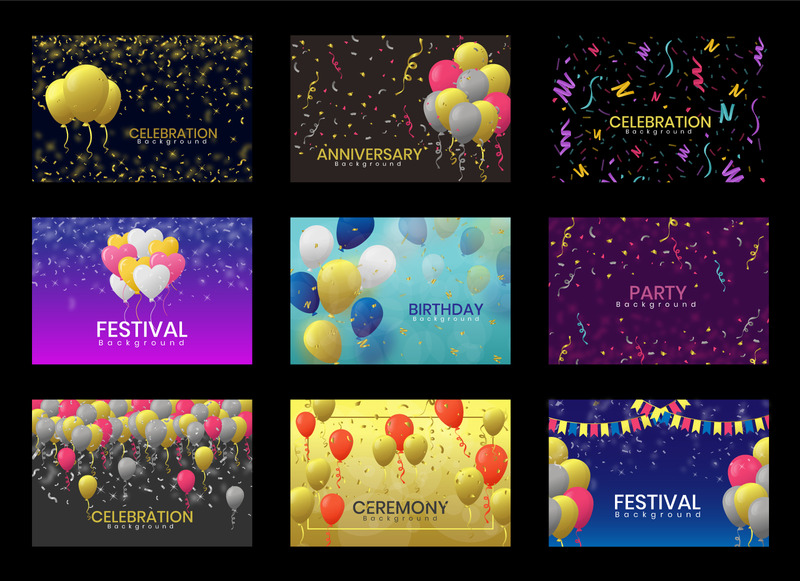 Arrière-plans de vecteur de confettis - Caractéristiques de l’image 1