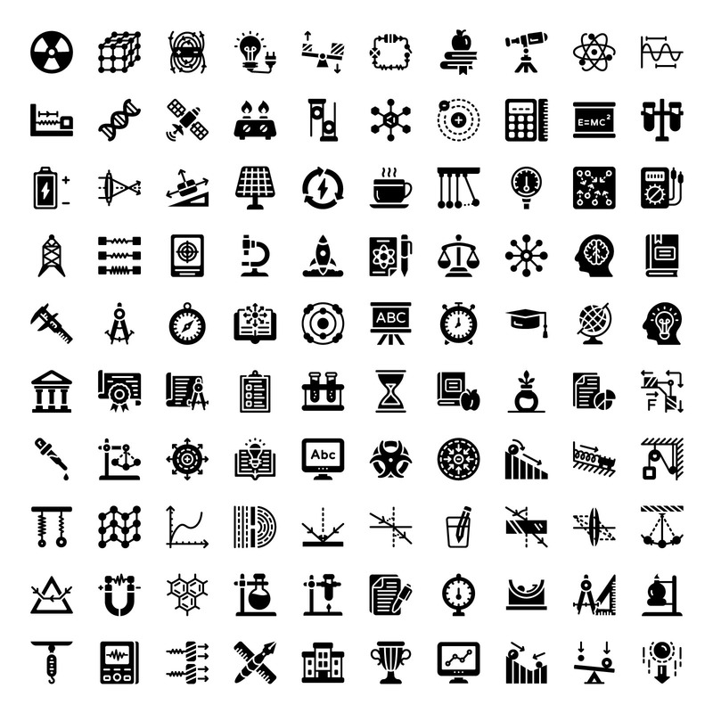 Uppsättning av fysik linjära ikoner - Features Image 2