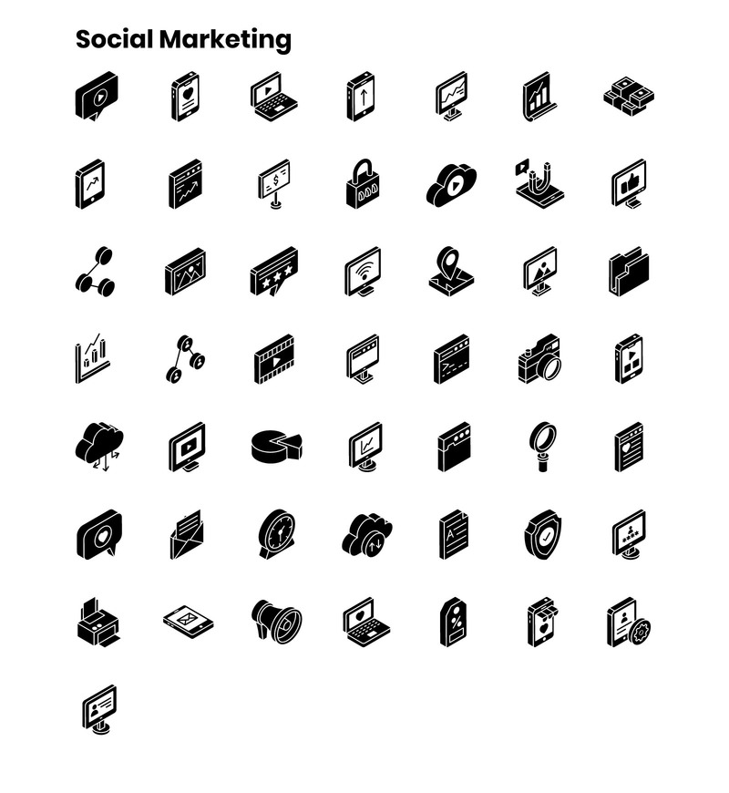 2000+ шаблонов изометрических иконок - Features Image 28