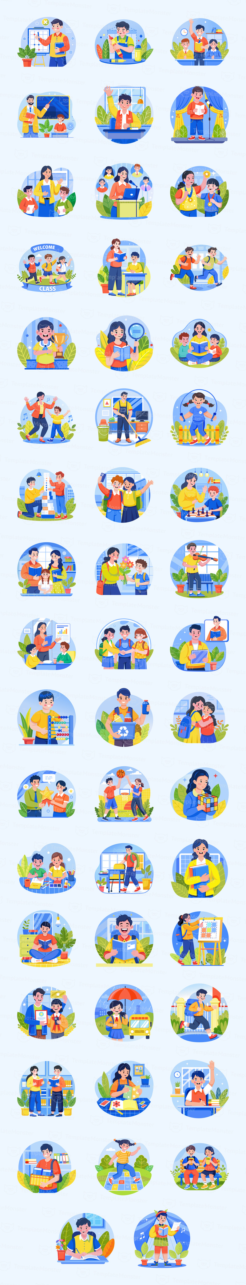 Conjunto de ilustrações escolares - Features Image 1