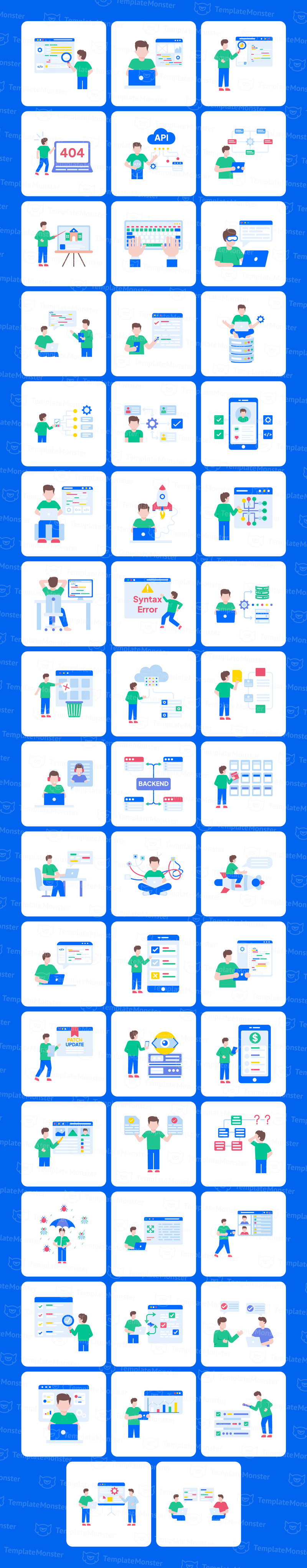 Software Developer Illustration Set - Features Image 1