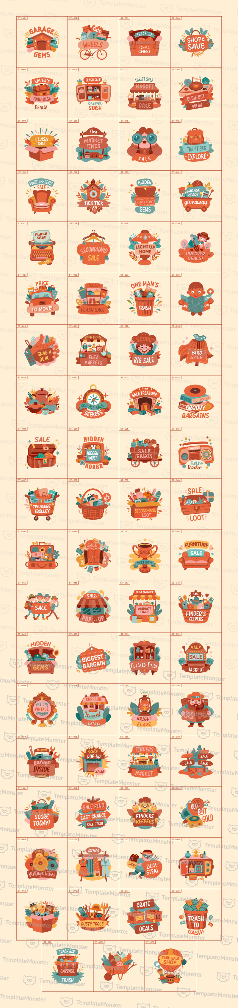 Garage Sale Flat Stickers - Features Image 1