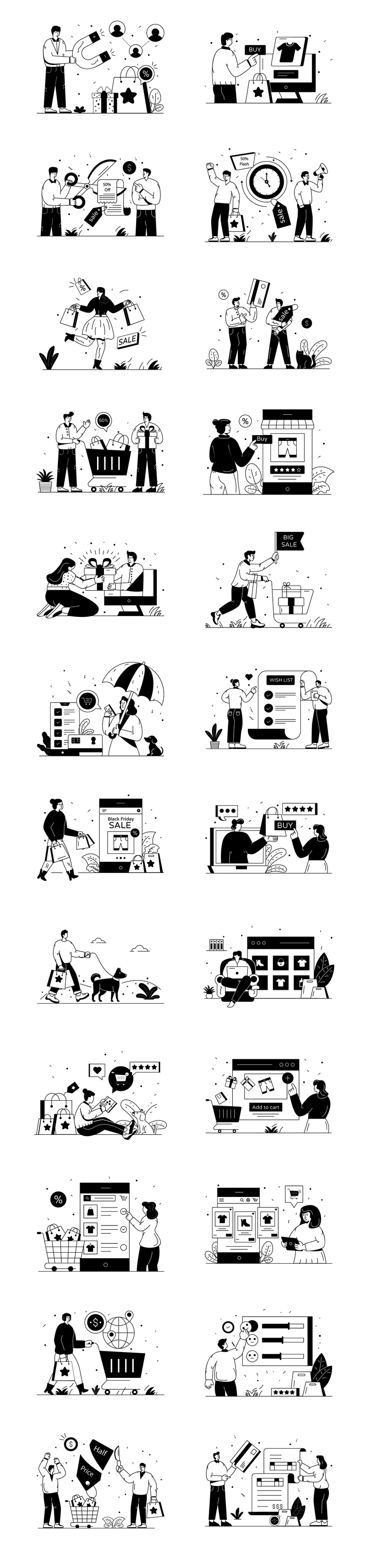 50 Glyph E-handel Illustrationer - Features Image 2