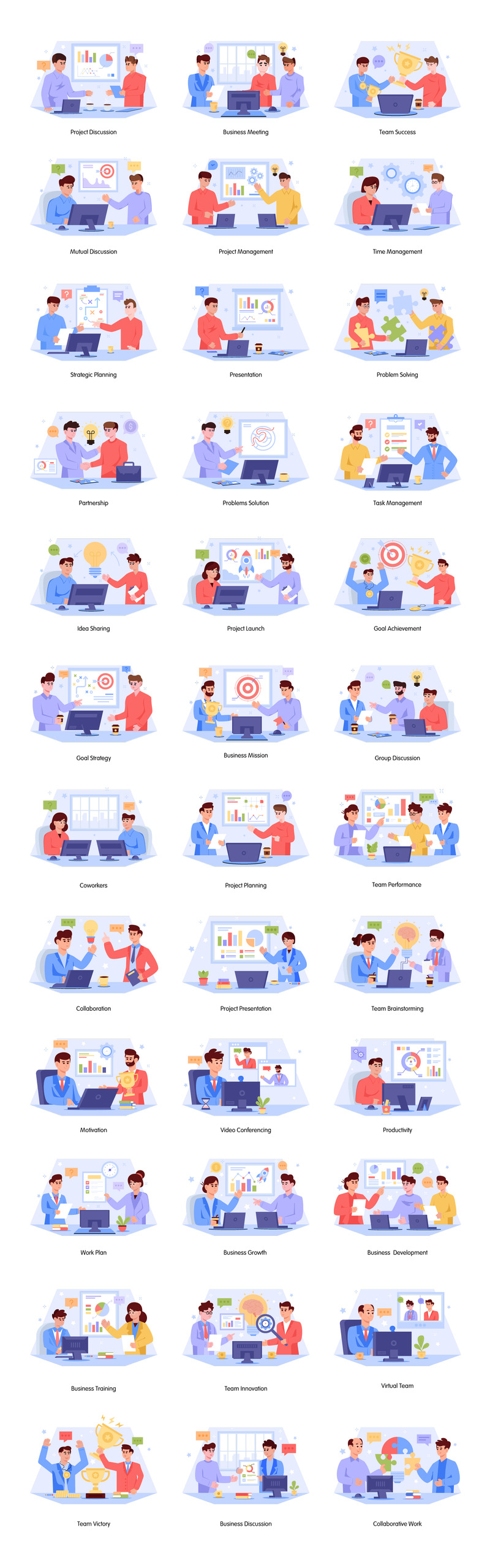 36 Teamwerk Illustratie Set - Features Image 1