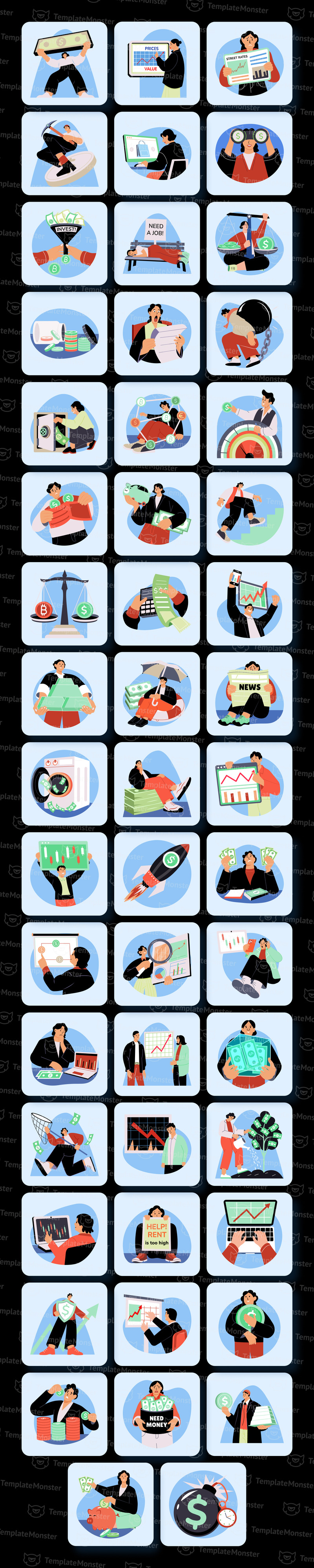 Inflation and Investment Illustration Set - Features Image 1