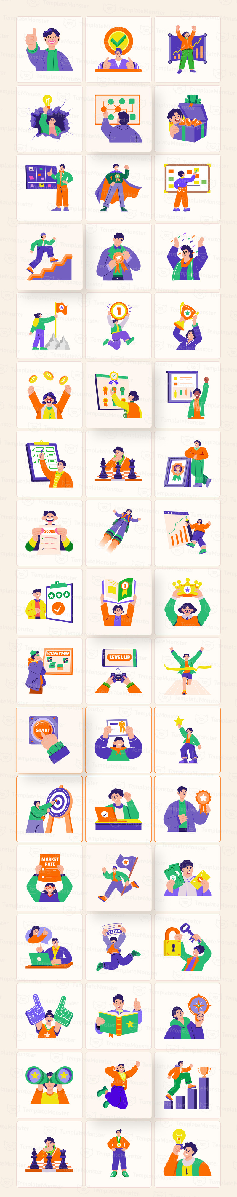 Success Illustration Art Set - Features Image 1