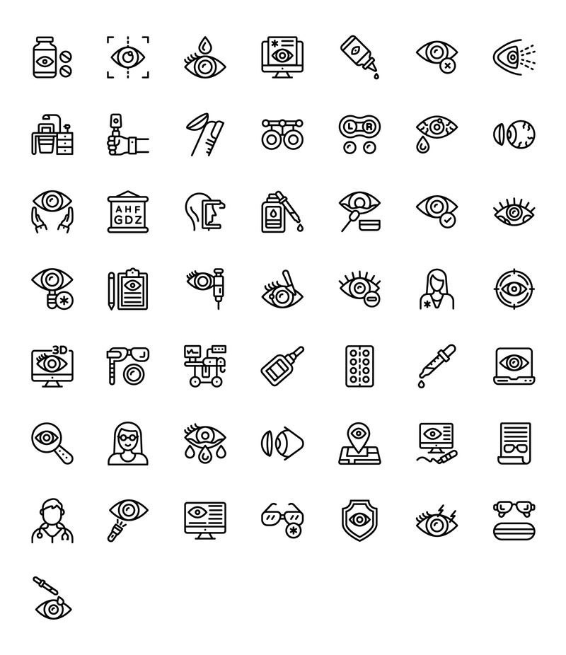 眼科线性图标集 - Features Image 1