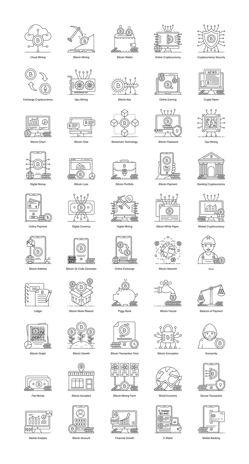Cryptocurrency and Blockchain Icons - Features Image 2