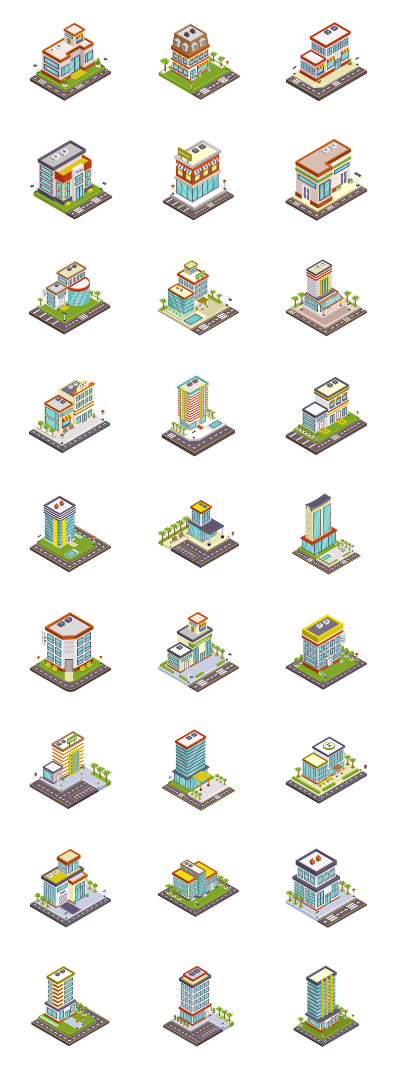 100 Building isometric  Icons - Features Image 1