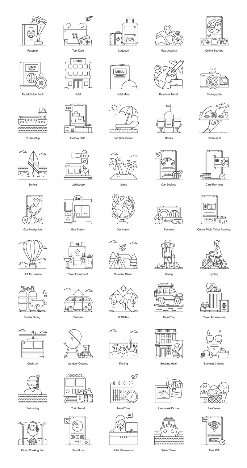 Sommarlov platt kontur vektorer - Features Image 2