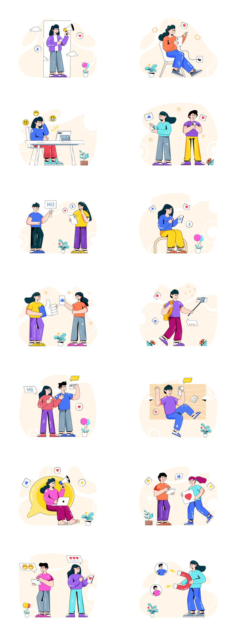 30 trendiga illustrationer för sociala medier - Features Image 1