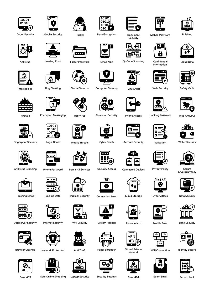 Cybersecurity Solid Icons Pack - Features Image 1