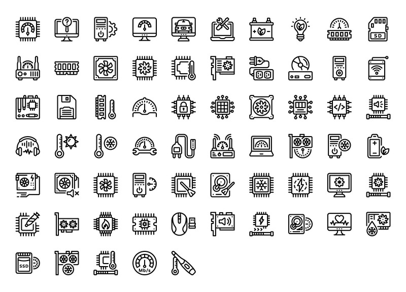 65 линейных иконок разгона - Features Image 1