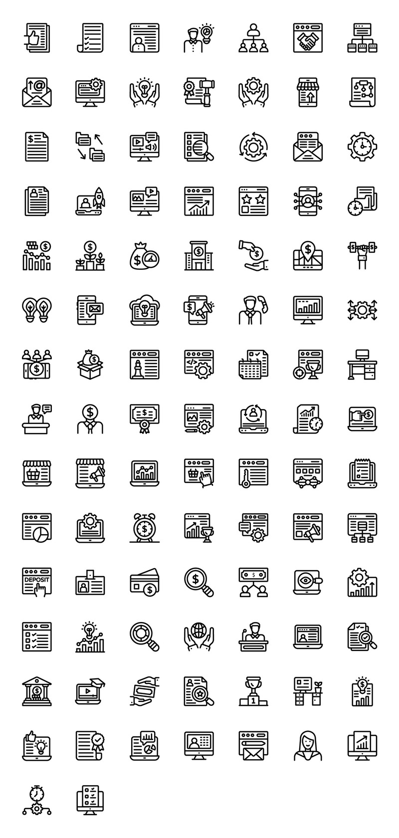 业务管理线性图标 - Features Image 1