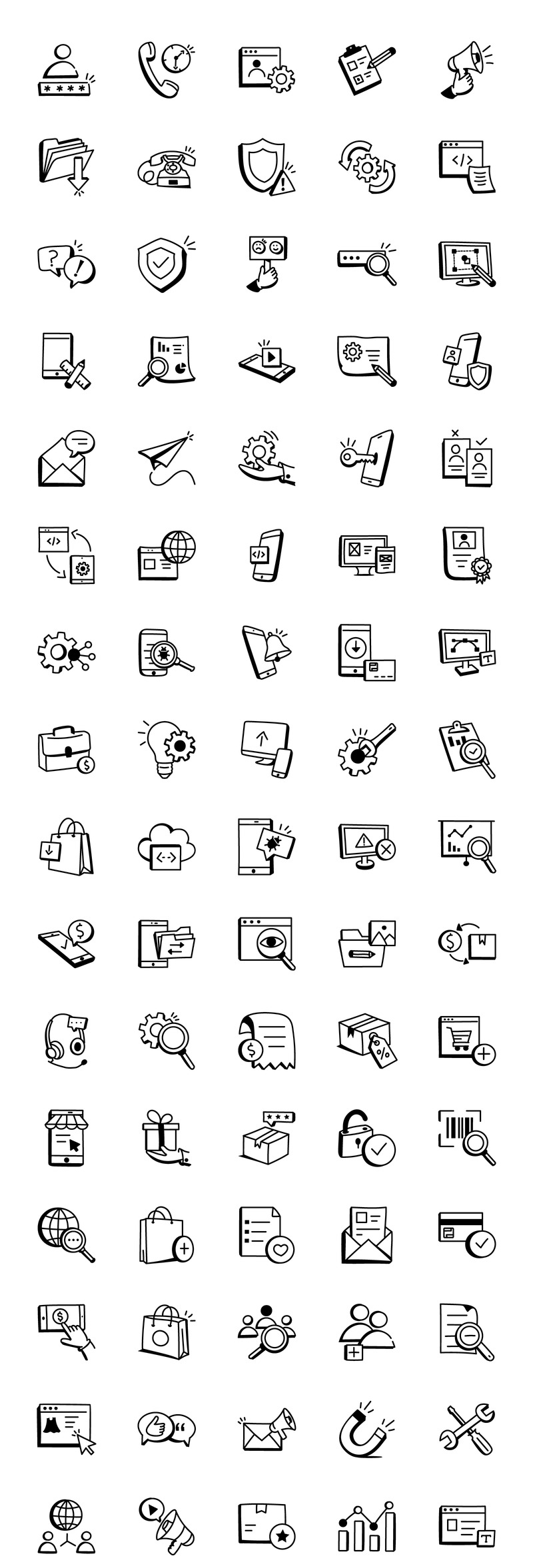 Hand Drawn Web Services Icons - Features Image 1