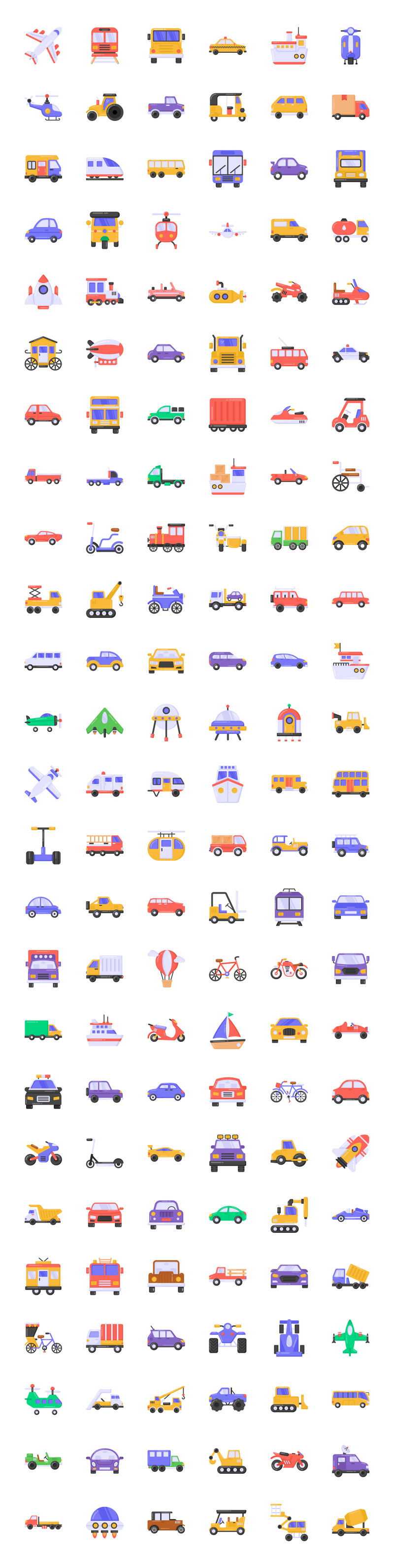 150 шаблонов Flat Transport Iconset - Features Image 1