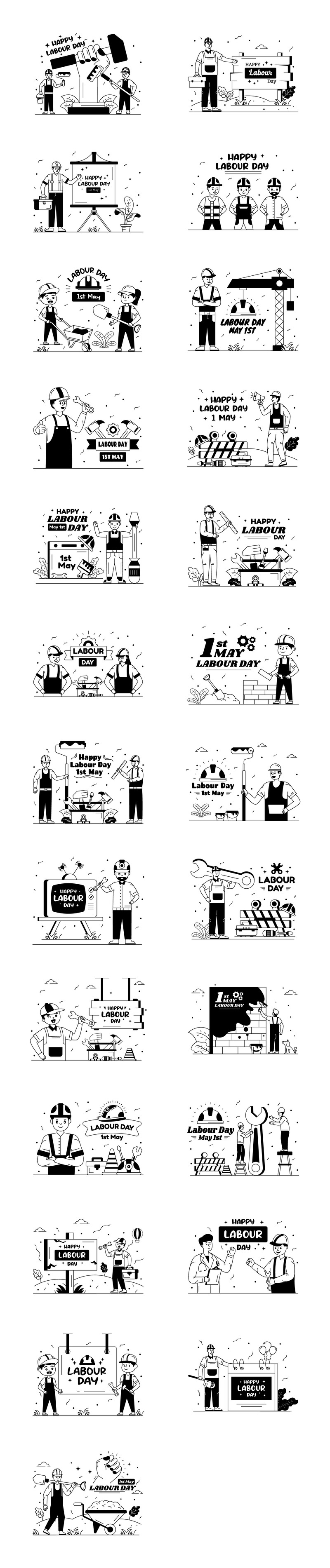 25 International Labor Day illustrations - Features Image 1