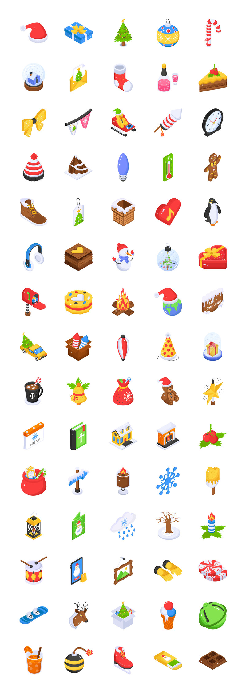 75 圣诞节 Iconset 模板矢量图 - Features Image 1