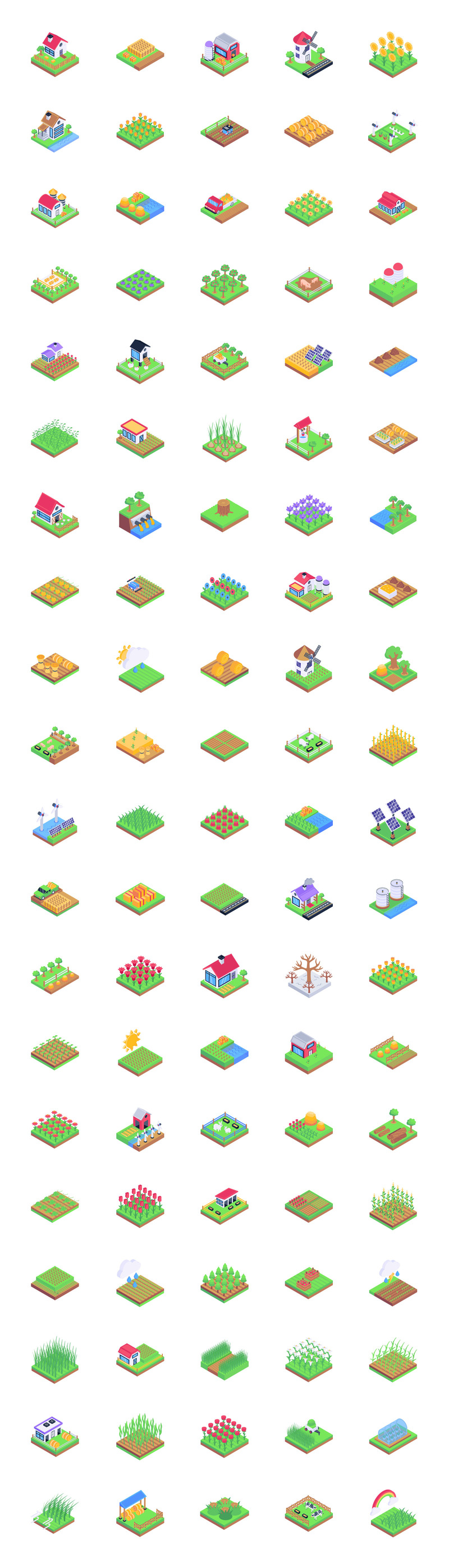 等距农场的 100 个图标 - Features Image 1