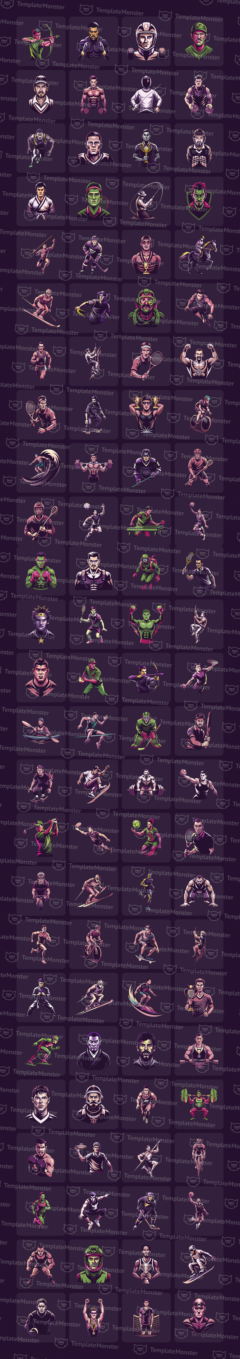 Sport-Charakter-Illustrationsset - Eigenschaften Bild 1