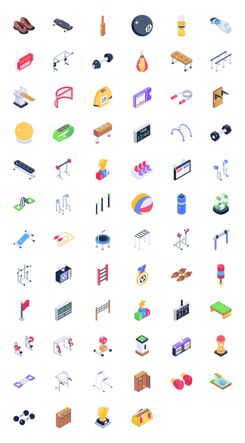 200+ sportovních izometrických ikon - Features Image 2