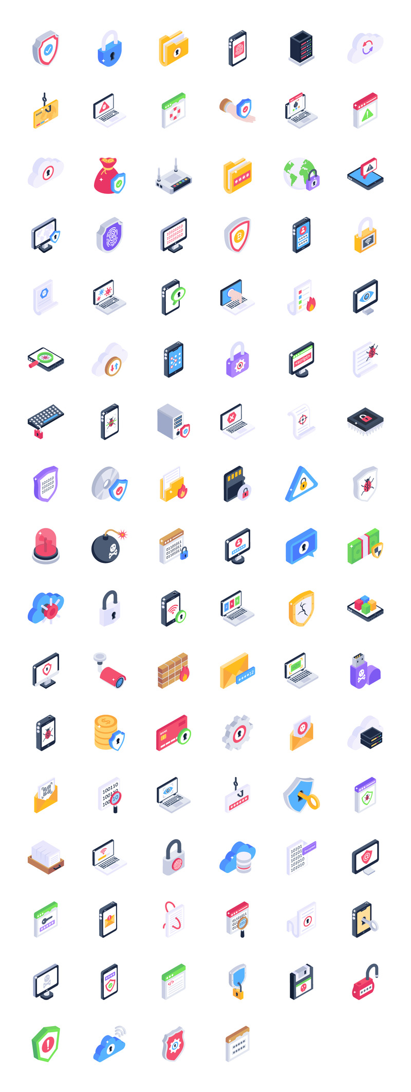 Cyber Security Isometric Icons 234914 Templatemonster