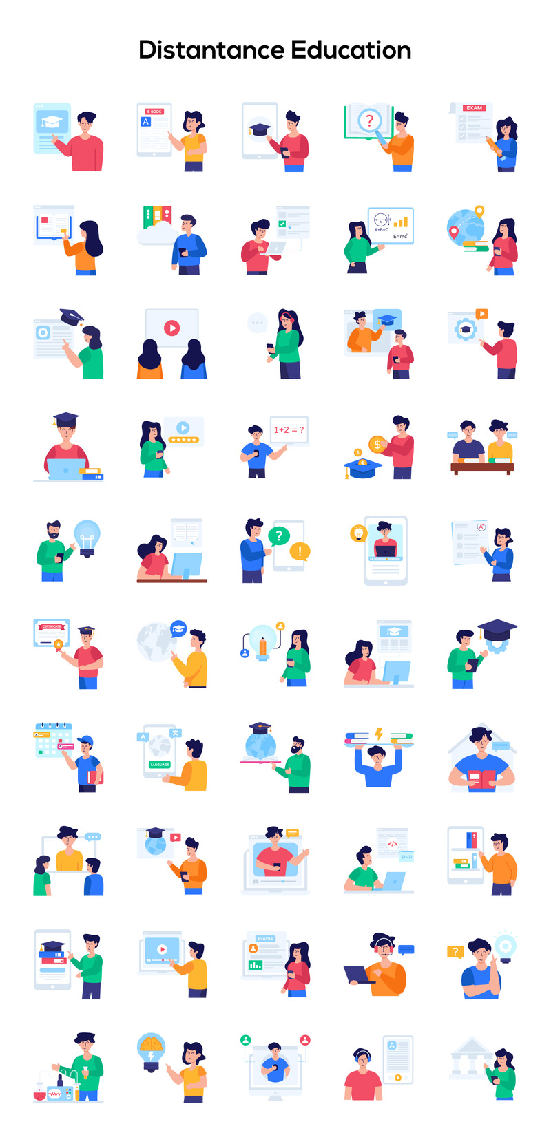 190 Flat Character-Based Icons - Features Image 1