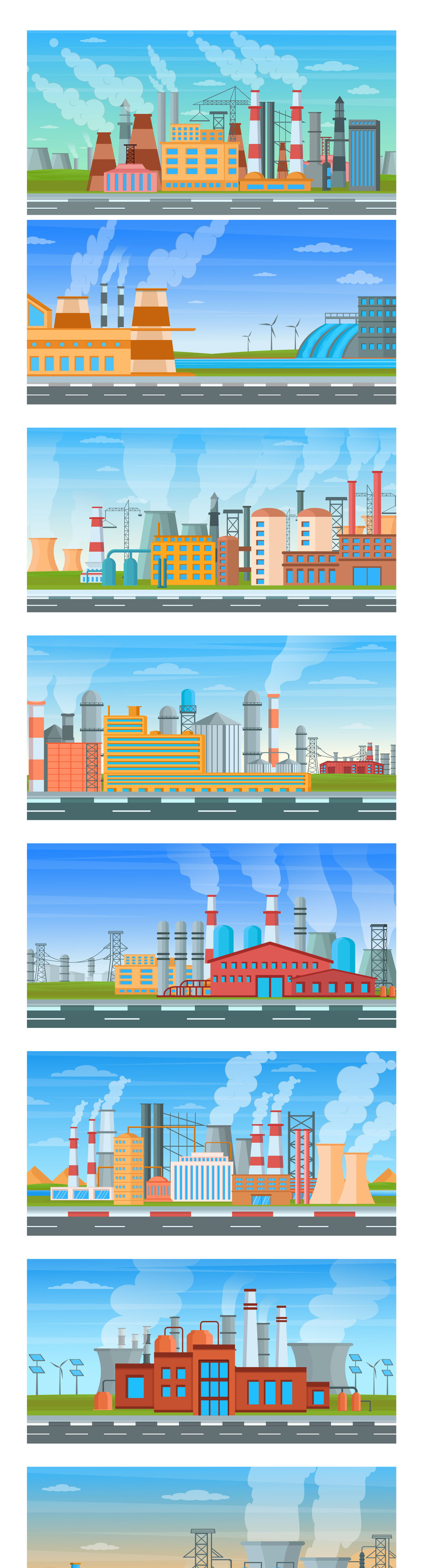 15 Industri- och fabriksillustrationer Bakgrund - Features Image 1
