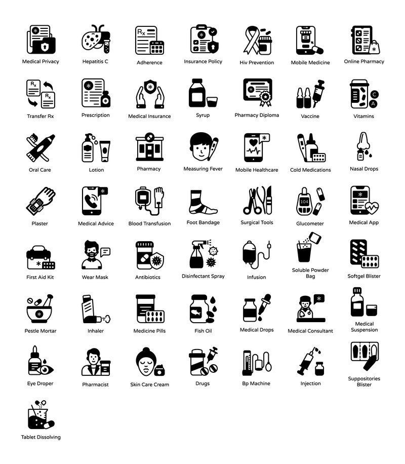 Apotek Solid Icons Pack - Features Image 1