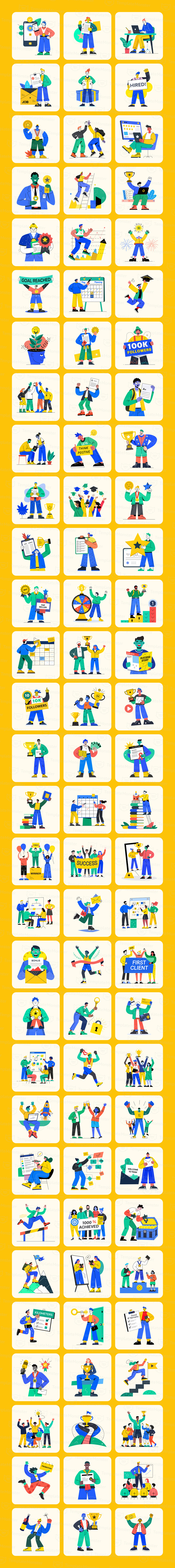 Ilustraciones vectoriales de éxito y recompensa - Características Imagen 1