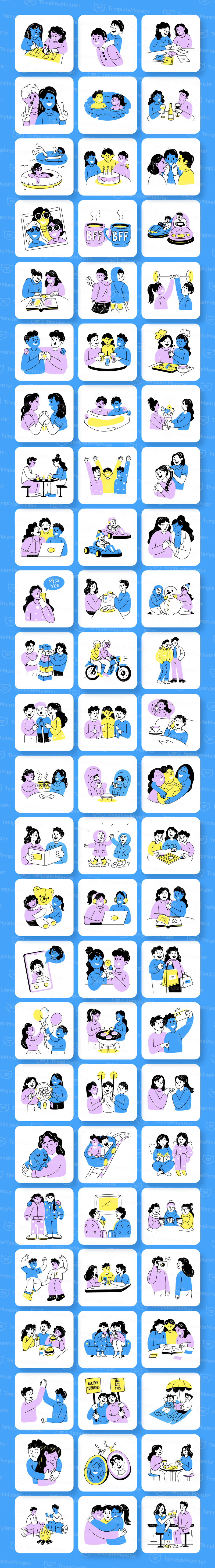 Friends Illustration Art Set - Features Image 1