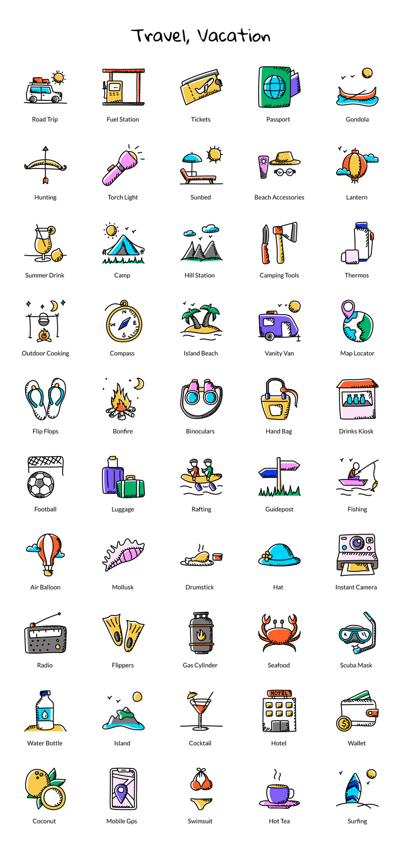 500+ шаблонов Doodle Vectors Iconset - Features Image 7