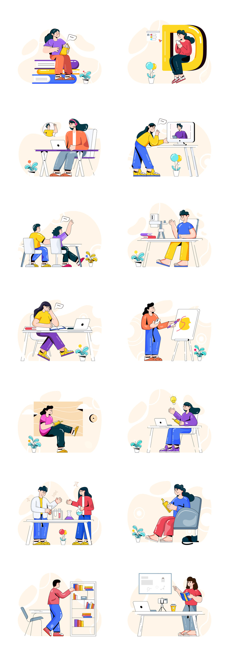 30 pedagogiska illustrationer - karaktärsvektorer - Features Image 1