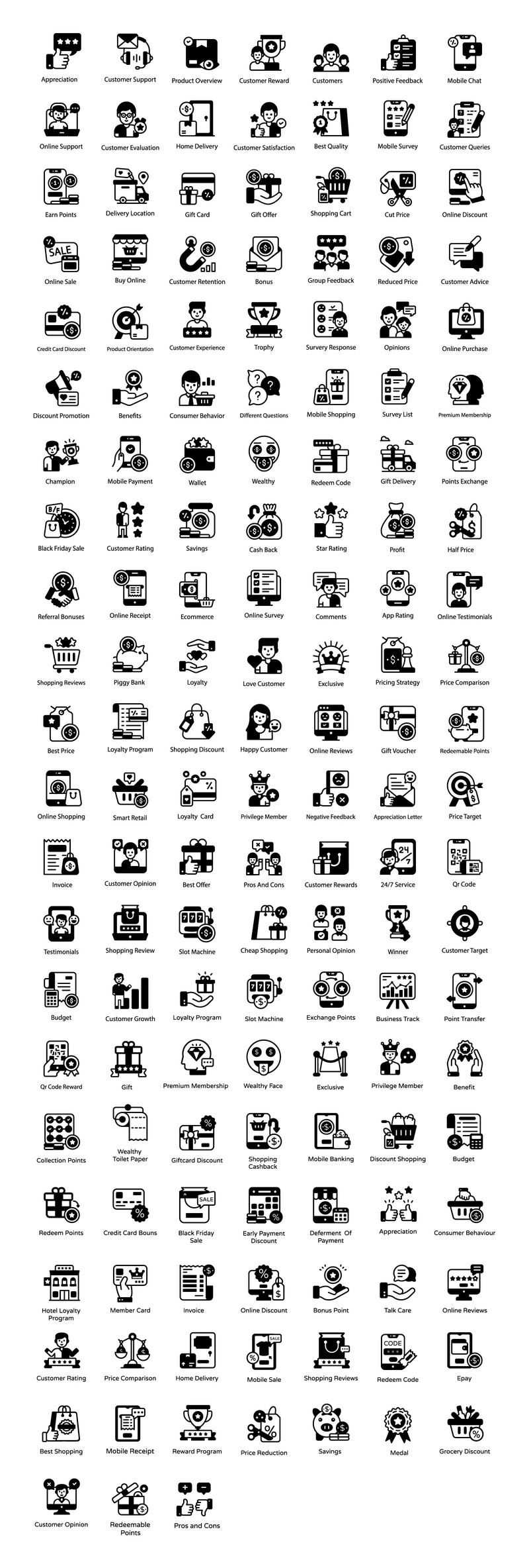 Customer Loyalty Program Solid Icons - Features Image 1