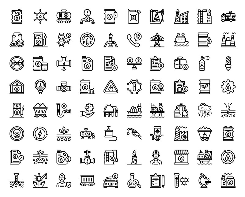 Linjära ikoner för oljeindustrin - Features Image 1