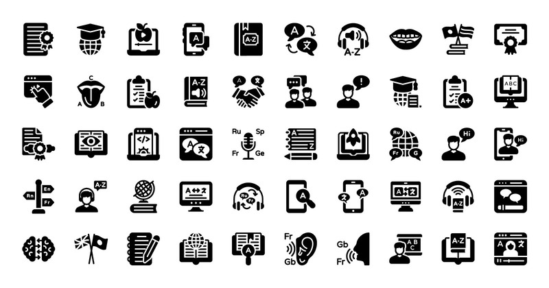 Foreign Language Linear Icons - Features Image 2