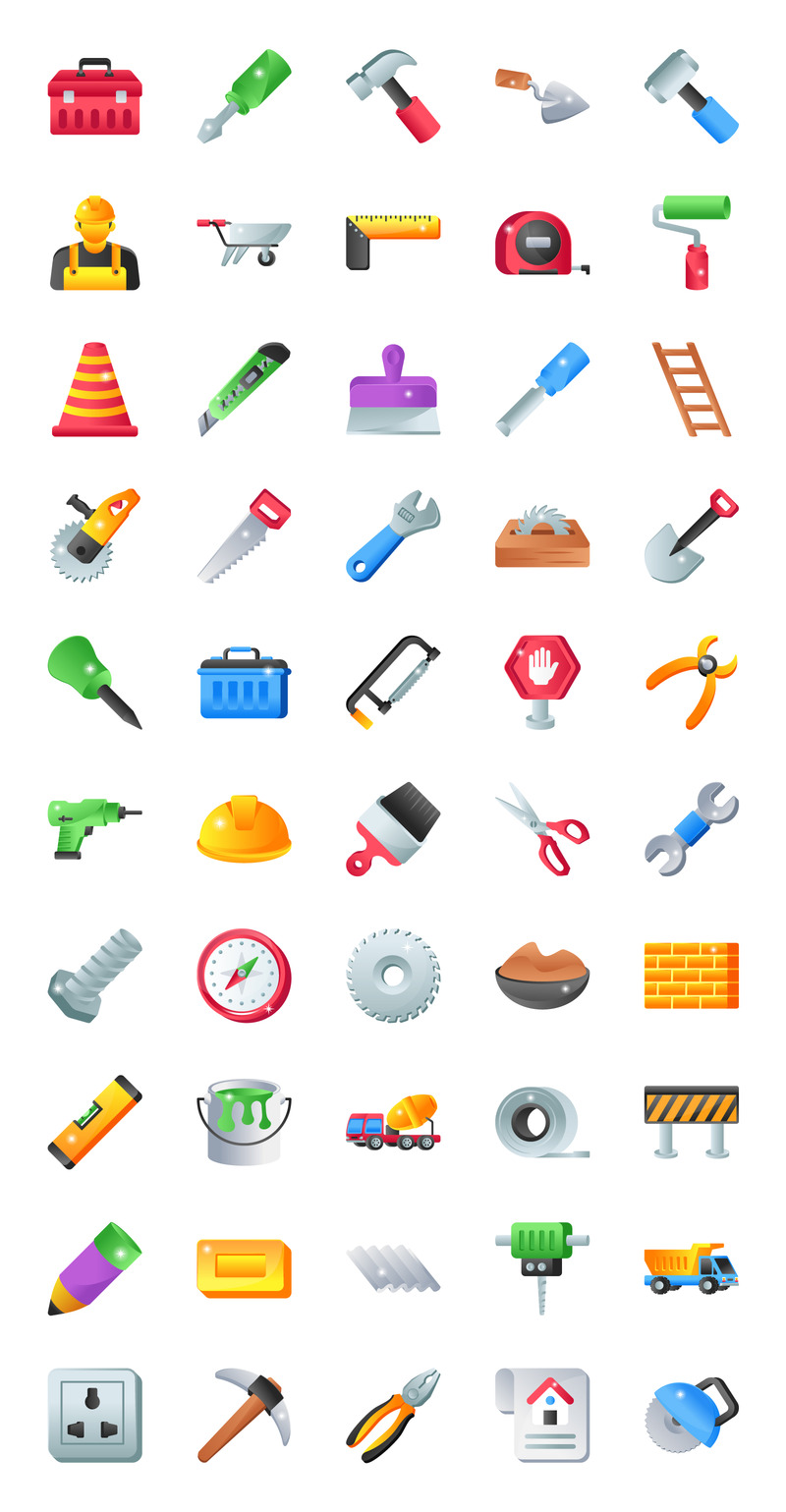 50 плоских будівель ікон - Features Image 1