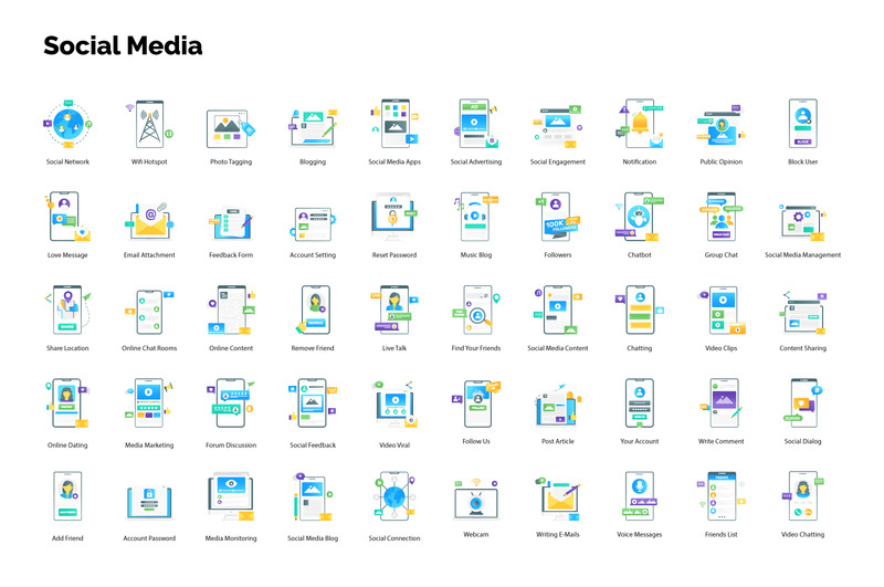 700+ концептуальных шаблонов Gradient Iconset - Features Image 7