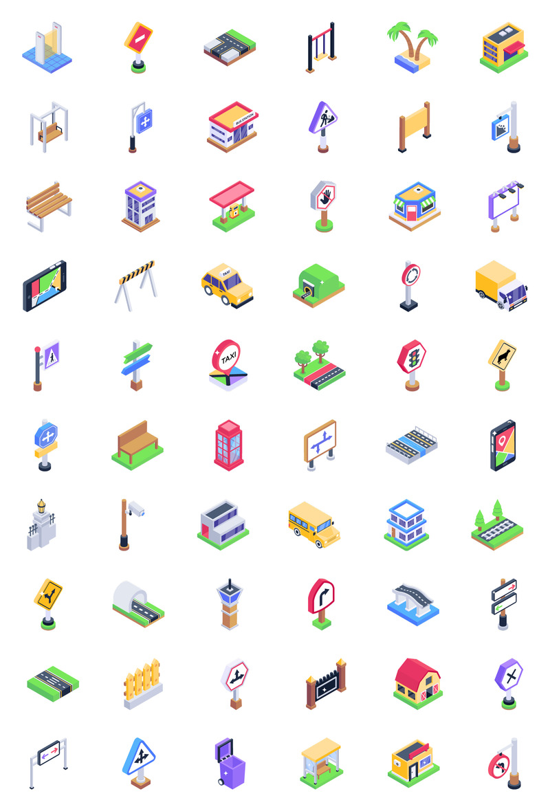350+ шаблонов Isometric City Life Iconset - Features Image 3